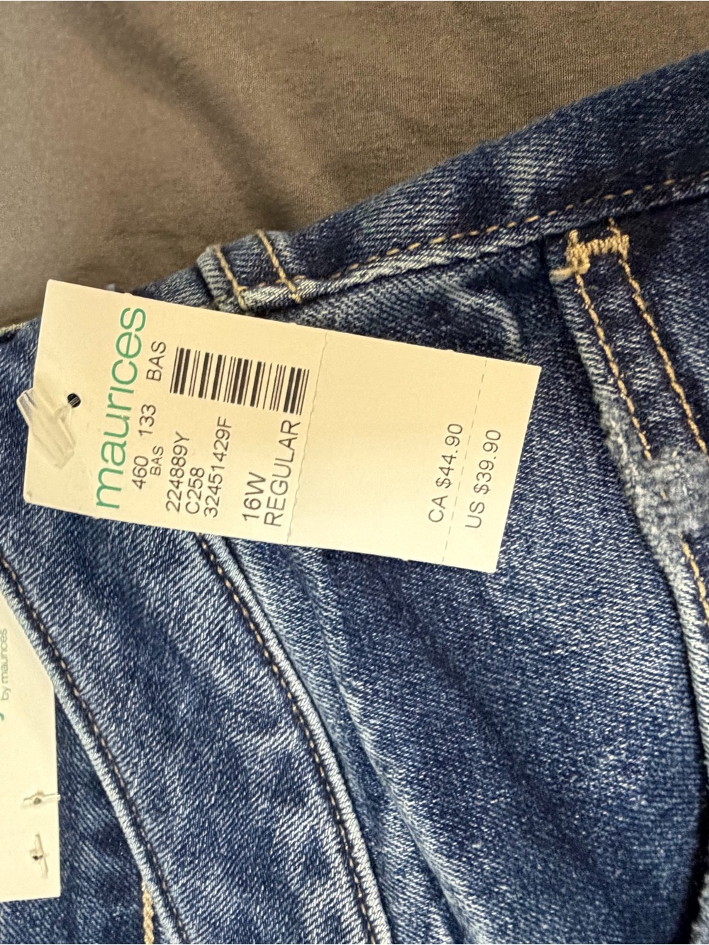 NWT Maurices Super Skinny Ankle Jeans 16W Regular High Rise Stretch - Picture 5 of 6